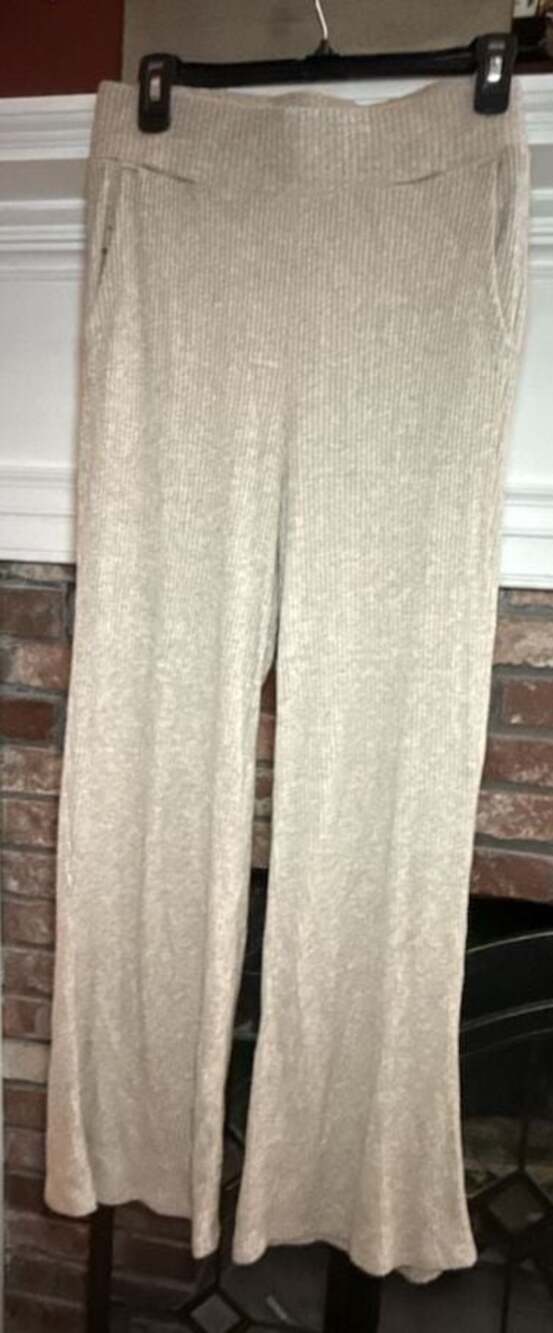 Gaiam Women's Ribbed Knit Wide Leg Lounge Pants